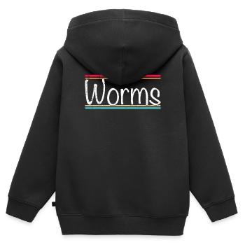 Vers - Sweat Premium à capuche zippé enfant bio - noir - Dos - AI Model Kid Male (0cm)