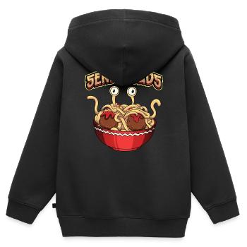 Fliegendes Spaghettimonster Pastafari Pastafari - Kinder Premium Organic Zip Hoodie - Schwarz - Hinten - AI Model Kid Male (0cm)
