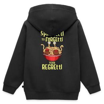 Le monstre spaghetti volant - Sweat Premium à capuche zippé enfant bio - noir - Dos - AI Model Kid Male (0cm)
