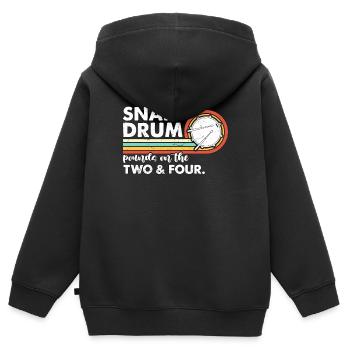 Snare Drum Pounds On The Marching Band Drummer - Kids Premium Organic Zip-up Hoodie - black - Back - AI Model Kid Male (0cm)