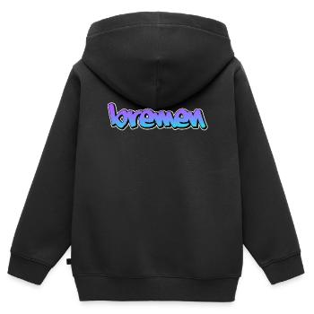 Brême - Sweat Premium à capuche zippé enfant bio - noir - Dos - AI Model Kid Male (0cm)