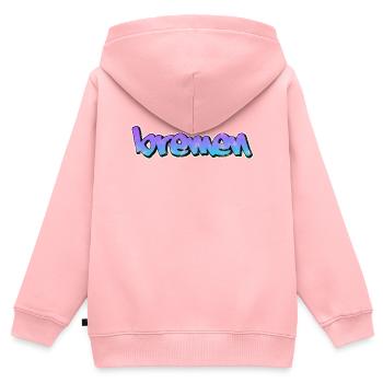 bremen - Kinder Premium Organic Zip Hoodie - Rosa - Hinten - AI Model Kid Female (0cm)