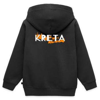 Crète - Sweat Premium à capuche zippé enfant bio - noir - Dos - AI Model Kid Male (0cm)