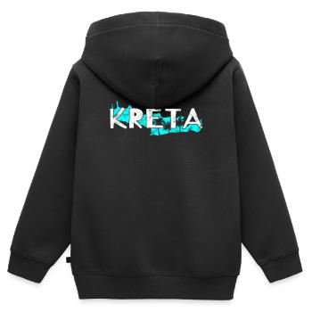 Crète - Sweat Premium à capuche zippé enfant bio - noir - Dos - AI Model Kid Male (0cm)