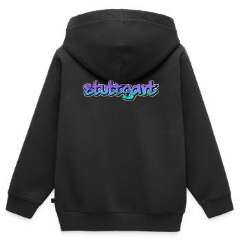 Stuttgart - Sweat Premium à capuche zippé enfant bio - noir - Dos - AI Model Kid Male (0cm)