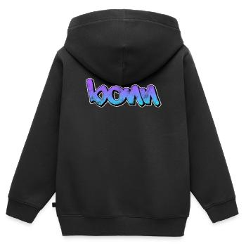 Bonn - Kinder Premium Organic Zip Hoodie - Schwarz - Hinten - AI Model Kid Male (0cm)