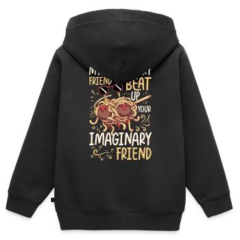 Tupfende fliegende Spaghettimonster Pastafarian - Kinder Premium Organic Zip Hoodie - Schwarz - Hinten - AI Model Kid Male (0cm)