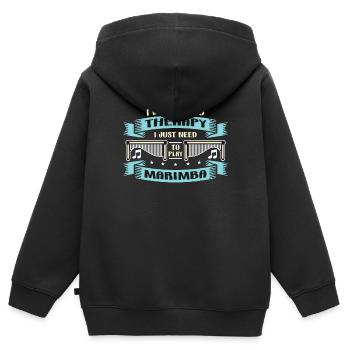Marimba Je n’ai pas besoin de thérapie Instrument de percussion - Sweat Premium à capuche zippé enfant bio - noir - Dos - AI Model Kid Male (0cm)