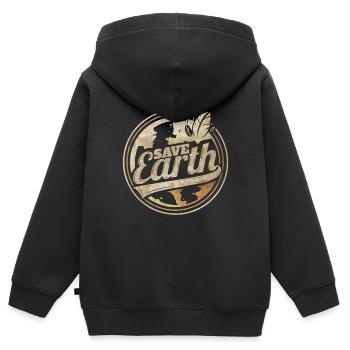 Logo Save Earth For Earth Day - Kinder Premium Organic Zip Hoodie - Schwarz - Hinten - AI Model Kid Male (0cm)