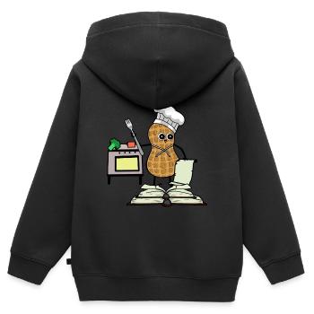 Peanut Cookbook Hobby Chef Kitchen Stove - Kids Premium Organic Zip-up Hoodie - black - Back - AI Model Kid Male (0cm)