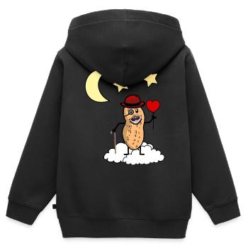 Peanut Grandpa Heaven Jensei's Death Cloud Reincarnation - Kids Premium Organic Zip-up Hoodie - black - Back - AI Model Kid Male (0cm)
