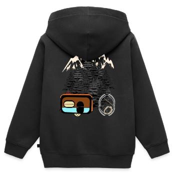 Waldbewohner Naturliebhaber Camping Urlaub Ferien - Kinder Premium Organic Zip Hoodie - Schwarz - Hinten - AI Model Kid Male (0cm)