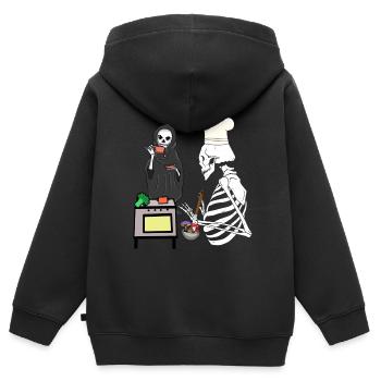 Geister Küche Horror Mitternacht kochen Gourmet - Kinder Premium Organic Zip Hoodie - Schwarz - Hinten - AI Model Kid Male (0cm)