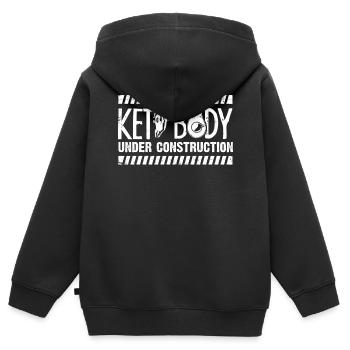 Régime Keto, régime sans glucides, céto - Sweat Premium à capuche zippé enfant bio - noir - Dos - AI Model Kid Male (0cm)