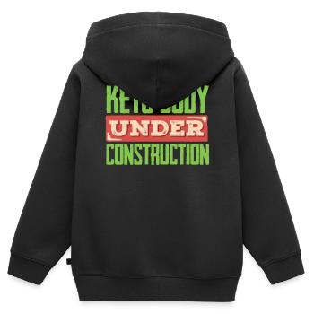 Régime Keto, régime sans glucides, céto - Sweat Premium à capuche zippé enfant bio - noir - Dos - AI Model Kid Male (0cm)