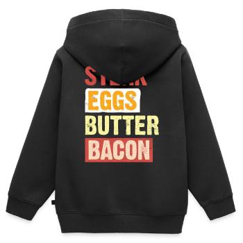 Régime Keto, régime sans glucides, céto - Sweat Premium à capuche zippé enfant bio - noir - Dos - AI Model Kid Male (0cm)