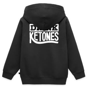 Régime Keto, régime sans glucides, céto - Sweat Premium à capuche zippé enfant bio - noir - Dos - AI Model Kid Male (0cm)