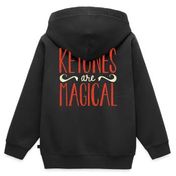 Régime Keto, régime sans glucides, céto - Sweat Premium à capuche zippé enfant bio - noir - Dos - AI Model Kid Male (0cm)