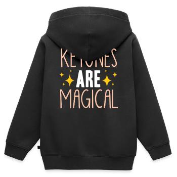 Régime Keto, régime sans glucides, céto - Sweat Premium à capuche zippé enfant bio - noir - Dos - AI Model Kid Male (0cm)