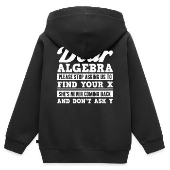 Algebra, Analysis, Wissenschaft, Mathematik - Kinder Premium Organic Zip Hoodie - Schwarz - Hinten - AI Model Kid Male (0cm)