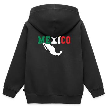 Mexiko - Kinder Premium Organic Zip Hoodie - Schwarz - Hinten - AI Model Kid Male (0cm)