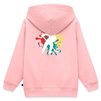 Eishockey - Kinder Premium Organic Zip Hoodie - Rosa - Hinten - AI Model Kid Female (0cm)