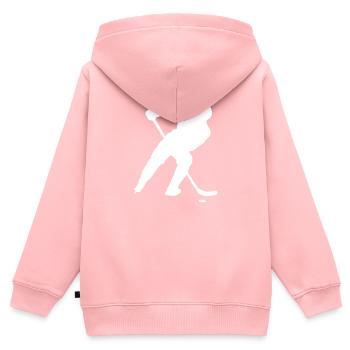 Eishockey - Kinder Premium Organic Zip Hoodie - Rosa - Hinten - AI Model Kid Female (0cm)