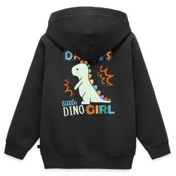 La petite fille dinosaure de papa, disant - Sweat Premium à capuche zippé enfant bio - noir - Dos - AI Model Kid Male (0cm)