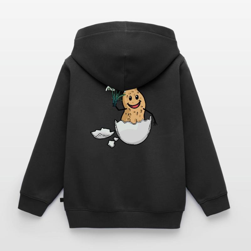 Easter Peanut Spring Easter Egg Flora Eggshell Kids Premium Organic Zip-up Hoodie