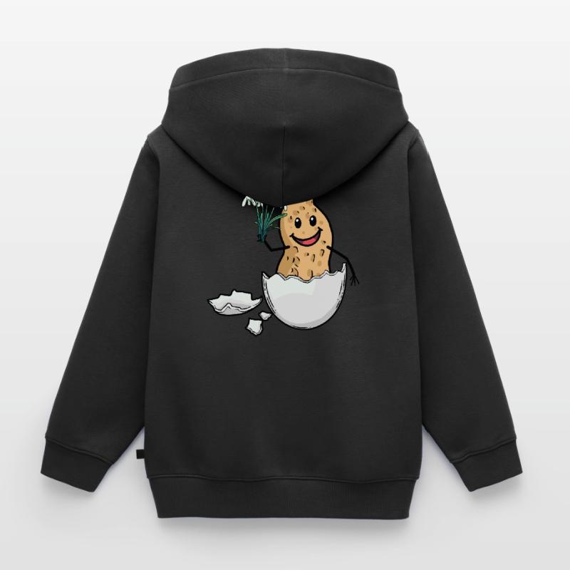 Easter Peanut Spring Easter Egg Flora Eggshell Kids Premium Organic Zip-up Hoodie