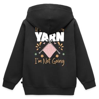 Tricoter si je ne peux pas apporter - Sweat Premium à capuche zippé enfant bio - noir - Dos - AI Model Kid Male (0cm)