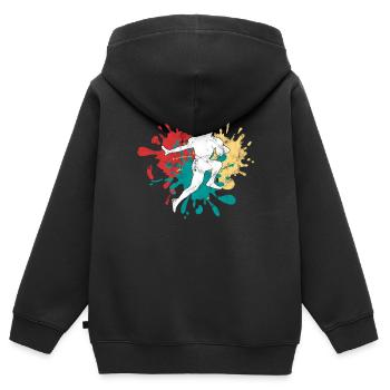American Football - Kinder Premium Organic Zip Hoodie - Schwarz - Hinten - AI Model Kid Male (0cm)