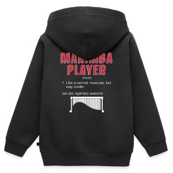 Joueur de marimba comme une percussion de maillets normale - Sweat Premium à capuche zippé enfant bio - noir - Dos - AI Model Kid Male (0cm)