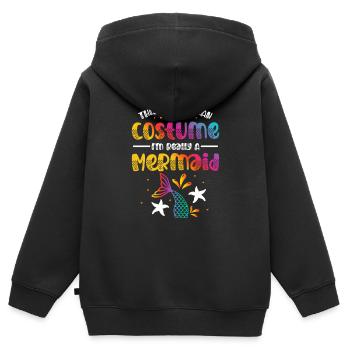 Dies Ist Mein Menschliches Kostüm. Ich Bin - Kinder Premium Organic Zip Hoodie - Schwarz - Hinten - AI Model Kid Male (0cm)