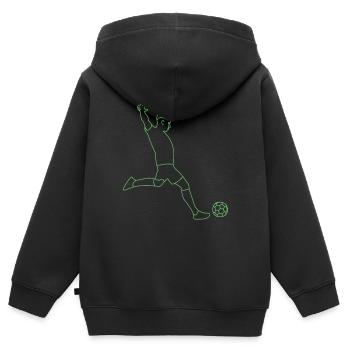 Fußball Fußballer - Kinder Premium Organic Zip Hoodie - Schwarz - Hinten - AI Model Kid Male (0cm)