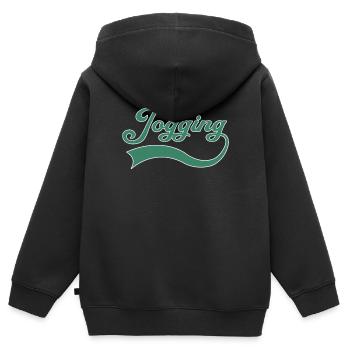 Lettrage de jogging - Sweat Premium à capuche zippé enfant bio - noir - Dos - AI Model Kid Male (0cm)