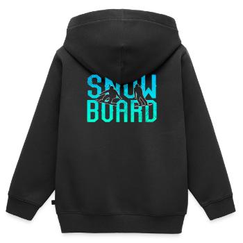 Planche à neige - Sweat Premium à capuche zippé enfant bio - noir - Dos - AI Model Kid Male (0cm)