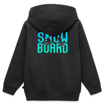 Snowboard - Kinder Premium Organic Zip Hoodie - Schwarz - Hinten - AI Model Kid Male (0cm)