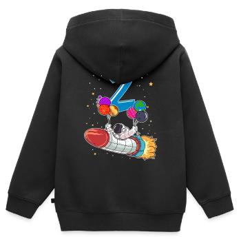 Astronaut 1 Jahr Alt Weltraum Rakete 2. Geburtstag - Kinder Premium Organic Zip Hoodie - Schwarz - Hinten - AI Model Kid Male (0cm)