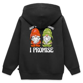 Nains de jardin Nains de jardin Un nain de plus - Sweat Premium à capuche zippé enfant bio - noir - Dos - AI Model Kid Male (0cm)