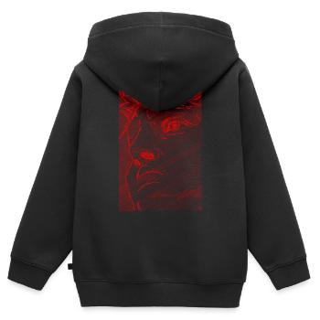 Art Academia Esthétique David Face Michelangelo - Sweat Premium à capuche zippé enfant bio - noir - Dos - AI Model Kid Male (0cm)