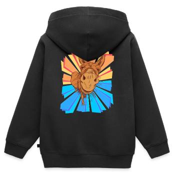 Donkey Gift ungulates Muli Horse Pony Children Child - Kids Premium Organic Zip-up Hoodie - black - Back - AI Model Kid Male (0cm)
