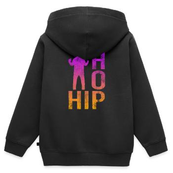 Hip Hop - Kinder Premium Organic Zip Hoodie - Schwarz - Hinten - AI Model Kid Male (0cm)