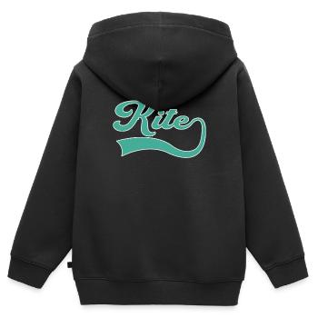 Kite Schriftzug - Kinder Premium Organic Zip Hoodie - Schwarz - Hinten - AI Model Kid Male (0cm)