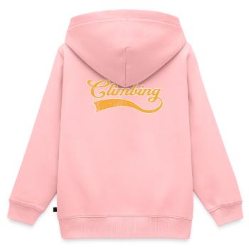 Climbing lettering - Kids Premium Organic Zip-up Hoodie - rose - Back - AI Model Kid Female (0cm)