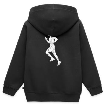 Jogging Silhouette - Sweat Premium à capuche zippé enfant bio - noir - Dos - AI Model Kid Male (0cm)