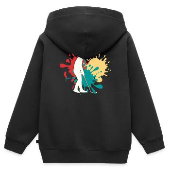 Jogging Silhouette - Sweat Premium à capuche zippé enfant bio - noir - Dos - AI Model Kid Male (0cm)