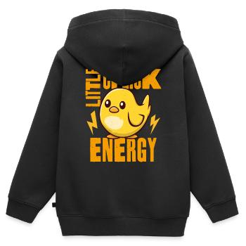 Énergie Little Chick - Sweat Premium à capuche zippé enfant bio - noir - Dos - AI Model Kid Male (0cm)