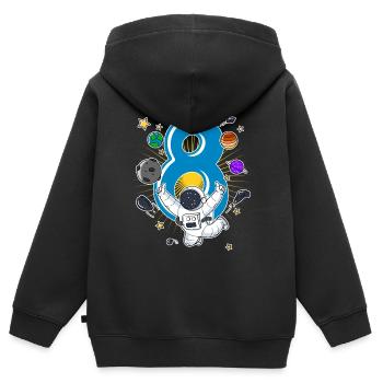 Astronaut 8 Years Space Rocket 8th Birthday - Kids Premium Organic Zip-up Hoodie - black - Back - AI Model Kid Male (0cm)
