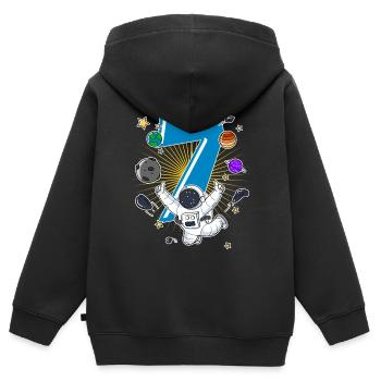 Astronaut 7 Jahre Weltraum Rakete 7. Geburtstag - Kinder Premium Organic Zip Hoodie - Schwarz - Hinten - AI Model Kid Male (0cm)